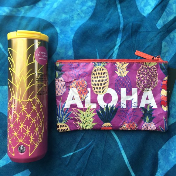 Starbucks Accessories - Starbucks🍍 Hawaii 16oz Tumbler & Aloha Zip Pouch